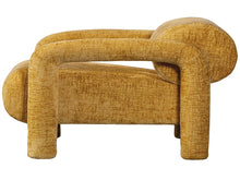 Load image into Gallery viewer, Lenny armchair in rough texture gold/yellow