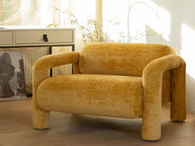 Carica l&#39;immagine nel visualizzatore di Gallery, Lenny armchair in rough texture gold/yellow