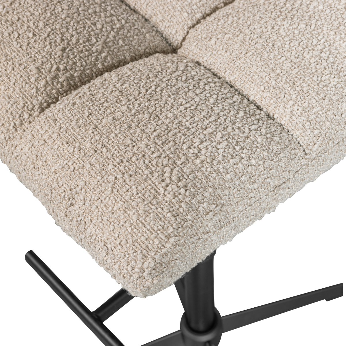 Vinny swivel bar stool bouclé sand