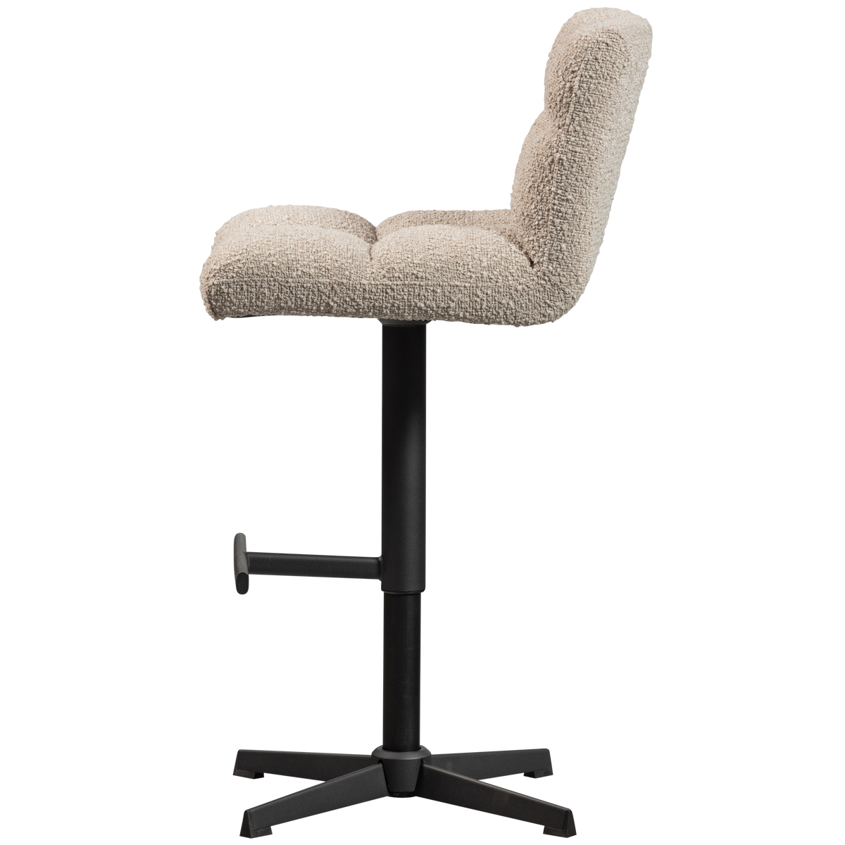 Vinny swivel bar stool bouclé sand
