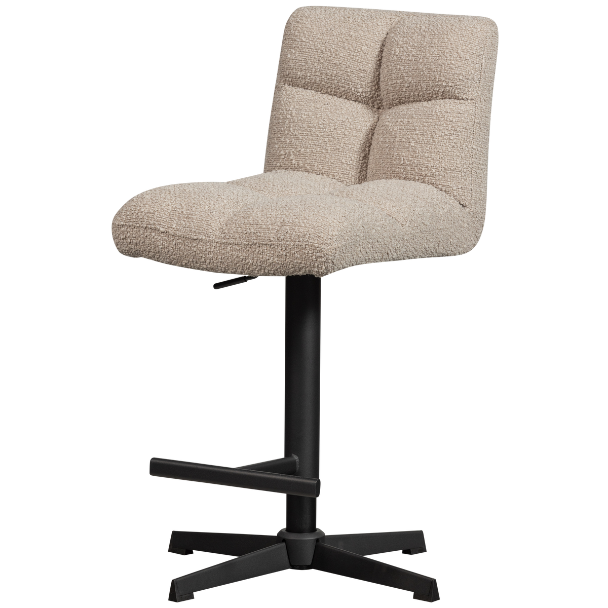 Vinny swivel bar stool bouclé sand