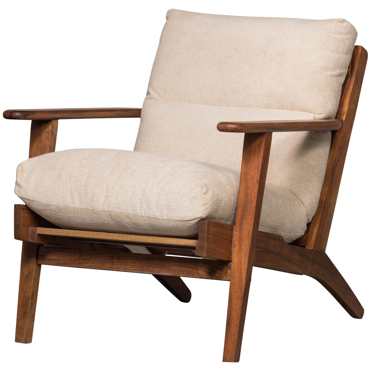 HOUSTON ARMCHAIR BOUCLÉ/WOOD NATURAL