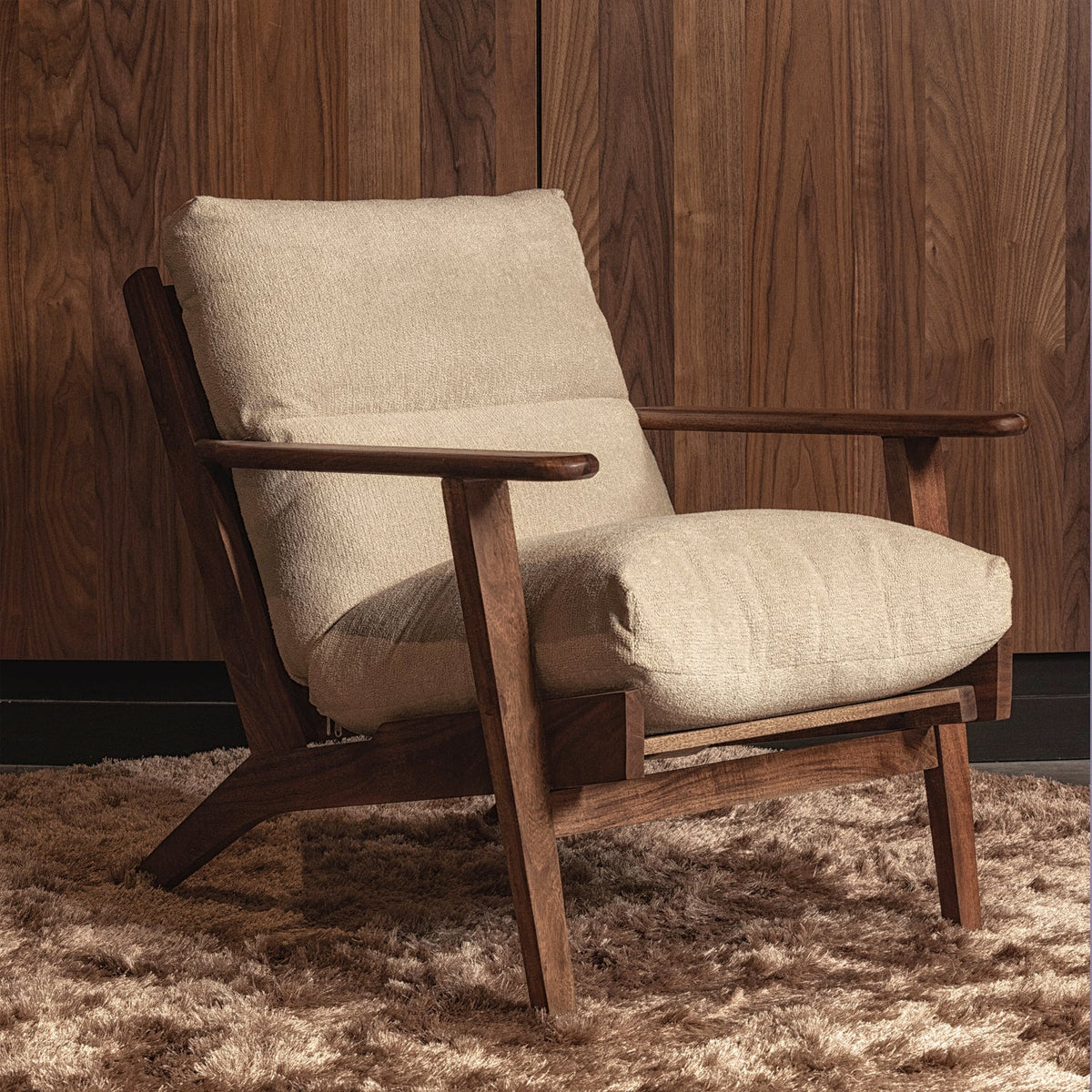 HOUSTON ARMCHAIR BOUCLÉ/WOOD NATURAL