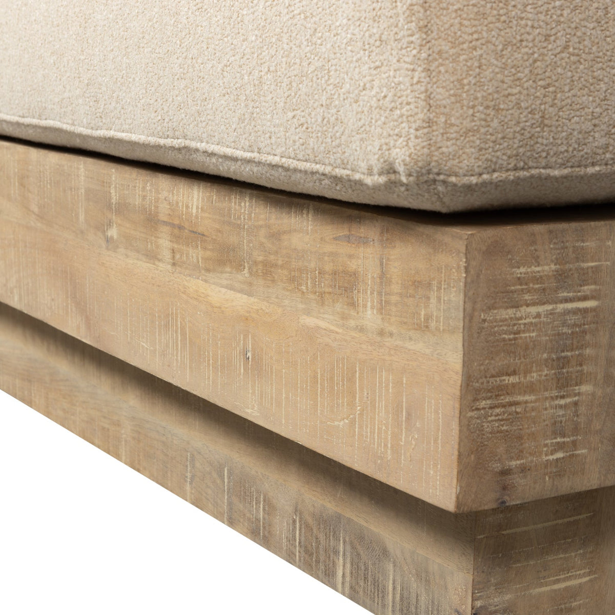 BALK WALL BENCH MANGO WOOD NATURAL INCLUDING CUSHIONS