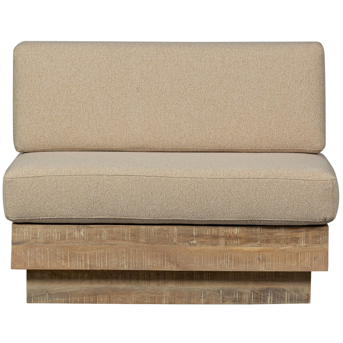 BALK WALL BENCH MANGO WOOD NATURAL INCLUDING CUSHIONS