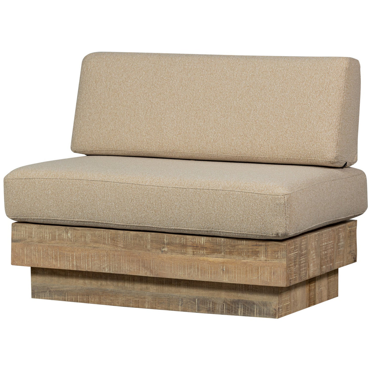 BALK WALL BENCH MANGO WOOD NATURAL INCLUDING CUSHIONS