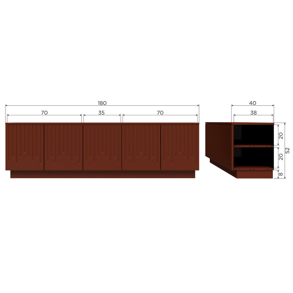 PENCIL TV UNIT PINE MERLOT GLOSS [fsc]