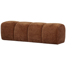 Charger l&#39;image dans la galerie, MOJO DINING BENCH 164CM WOVEN RIB FABRIC RUST BROWN