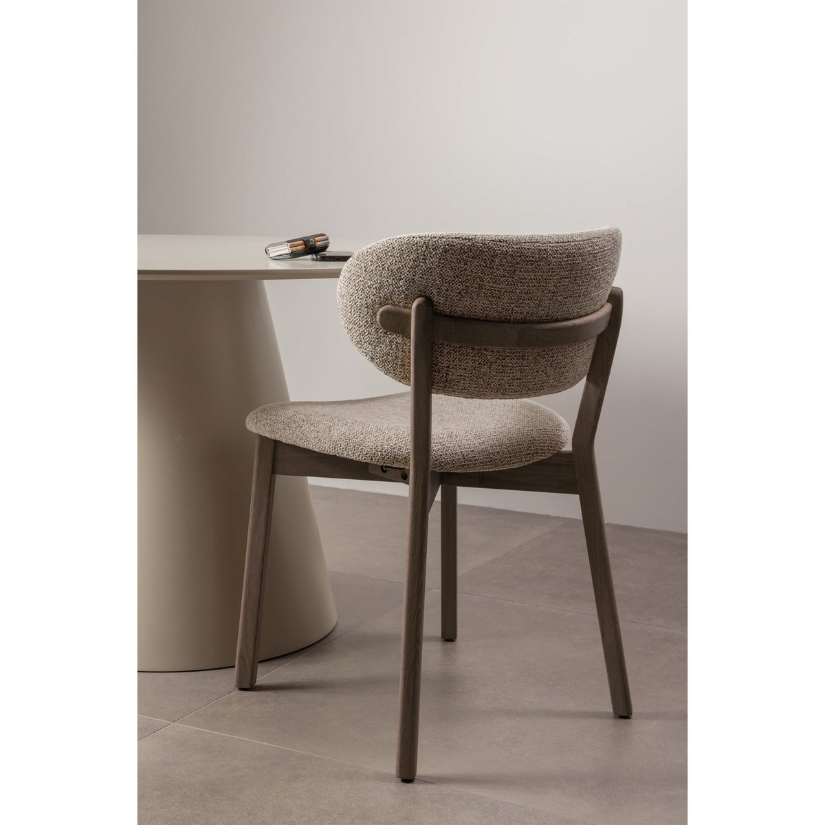 UDAR DINING CHAIR WITH WOODEN FRAME DARK BRO