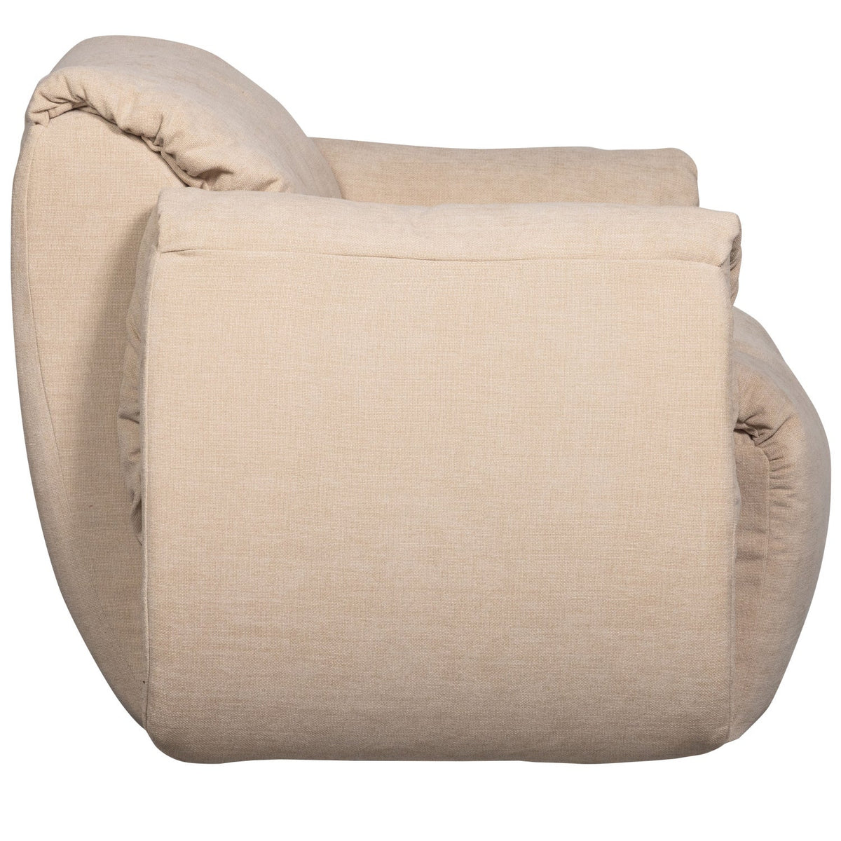 BAGGY SWIVEL ARMCHAIR WOVEN CHENILLE SAND