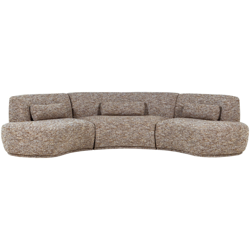 BATAVIER HALF ROUND SOFA 6-SEATER LIGHT BROWN MELANGE