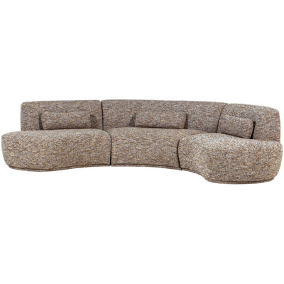 BATAVIER HALF ROUND SOFA 6-SEATER LIGHT BROWN MELANGE