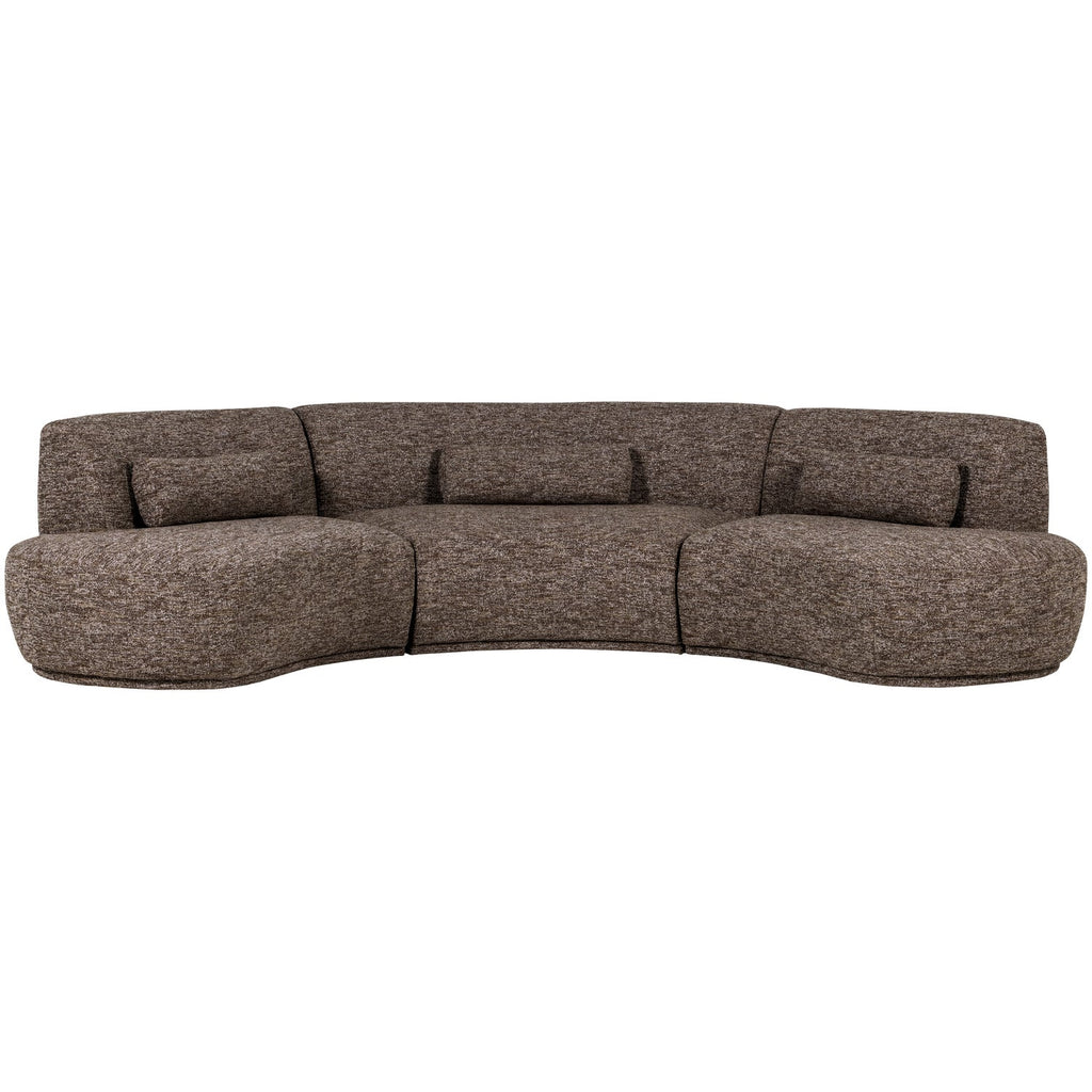 BATAVIER HALF ROUND SOFA 6-SEATER BROWN MELANGE