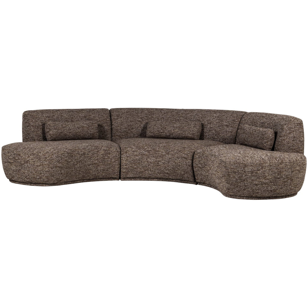 BATAVIER HALF ROUND SOFA 6-SEATER BROWN MELANGE