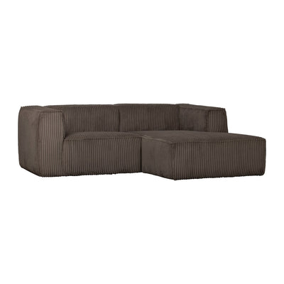 BEAN CHAISE LONGUE SOFA RIGHT RIB FABRIC MUD