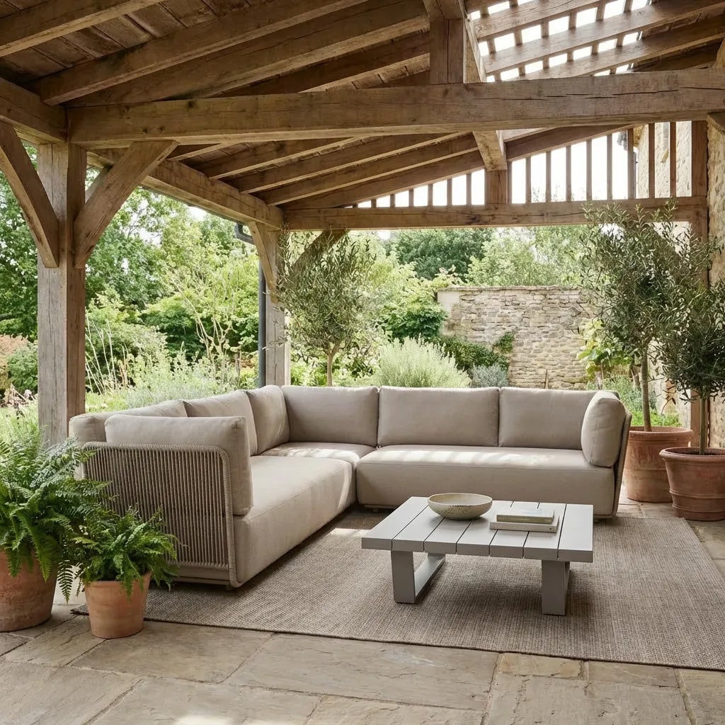 SORA GARDEN LOUNGE SET METAL/ROPE SAND