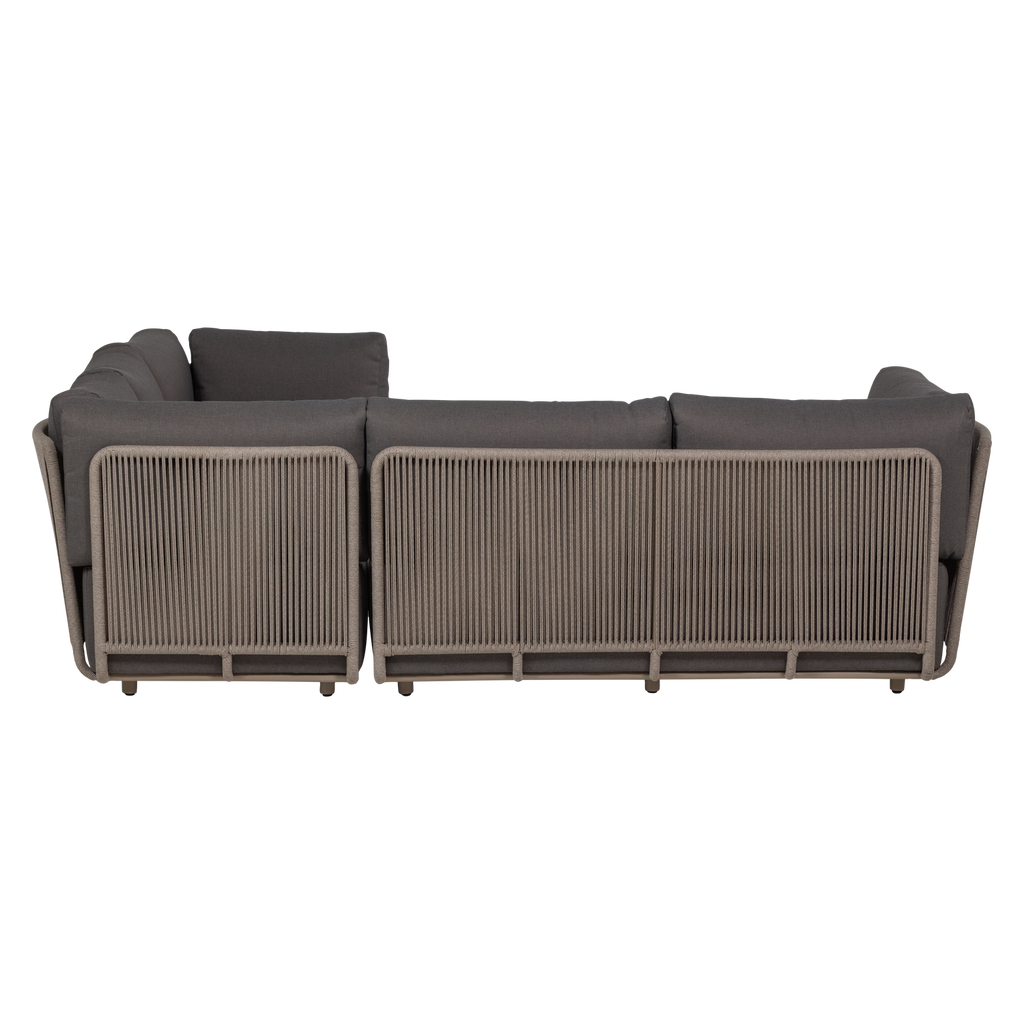 SORA GARDEN LOUNGE SET METAL/ROPE BROWN