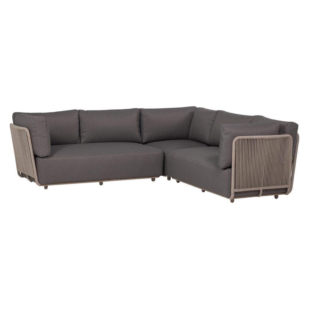 SORA GARDEN LOUNGE SET METAL/ROPE BROWN