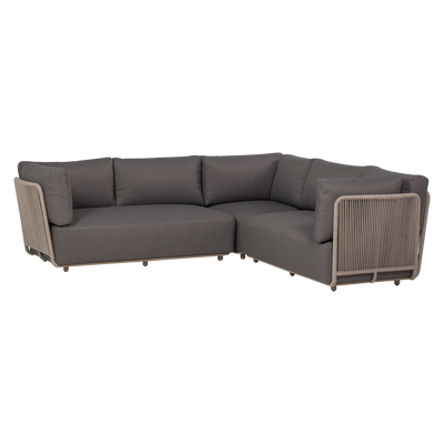 SORA GARDEN LOUNGE SET METAL/ROPE BROWN