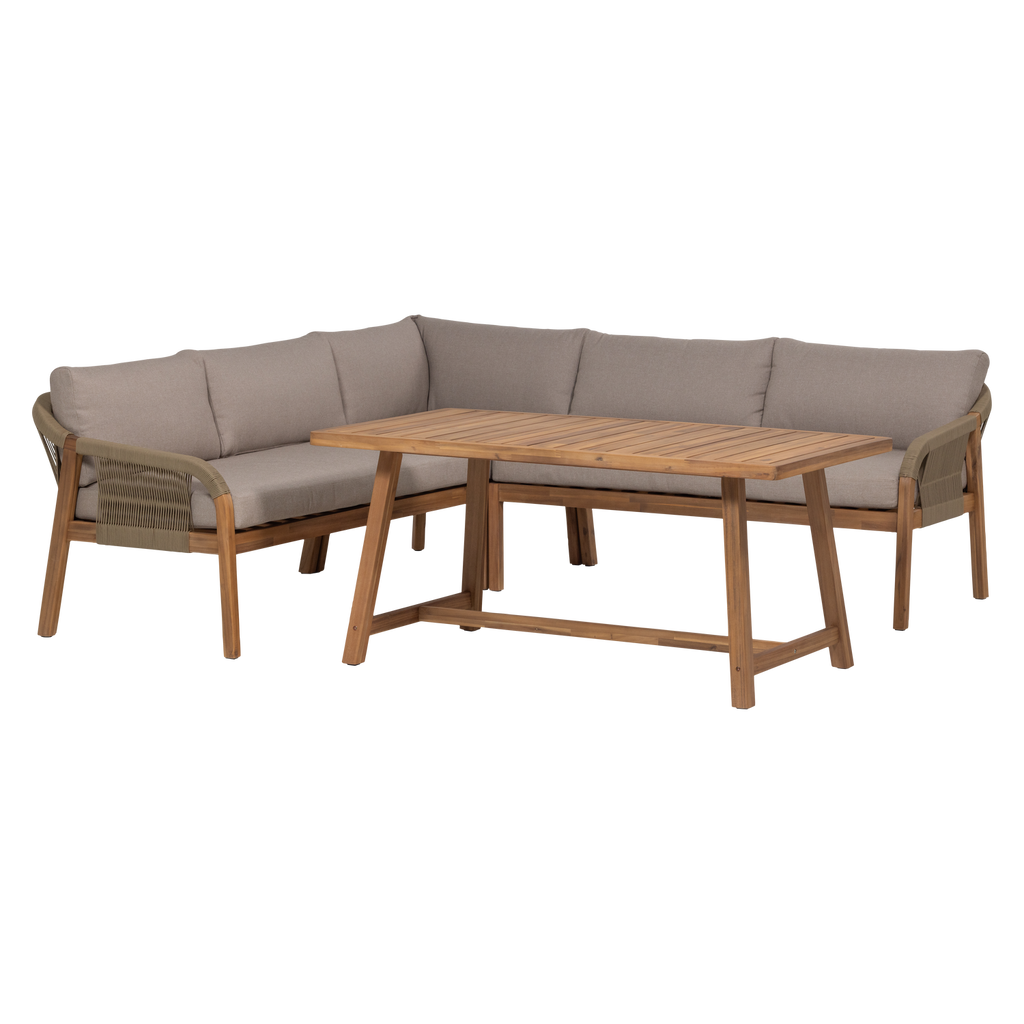 TARO GARDEN LOW DINING LOUNGE SET ACACIA WOOD NATURAL [fsc]