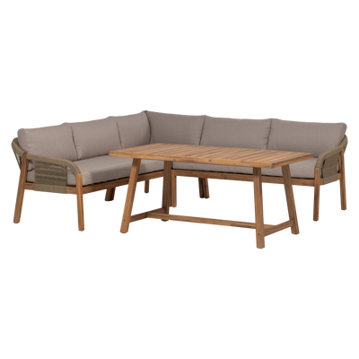 TARO GARDEN LOW DINING LOUNGE SET ACACIA WOOD NATURAL [fsc]