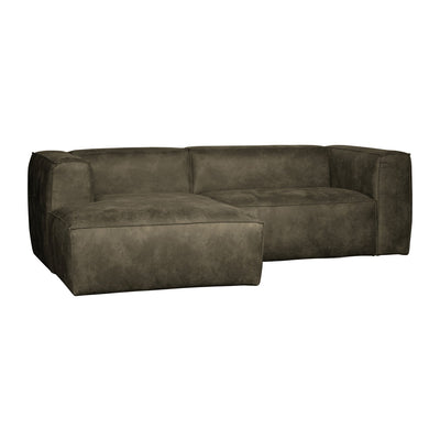 BEAN CHAISE LONGUE SOFA LEFT ECO LEATHER ARMY