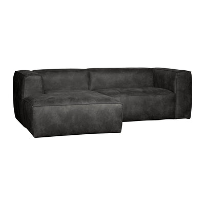 BEAN CHAISE LONGUE SOFA LEFT ECO LEATHER BLACK