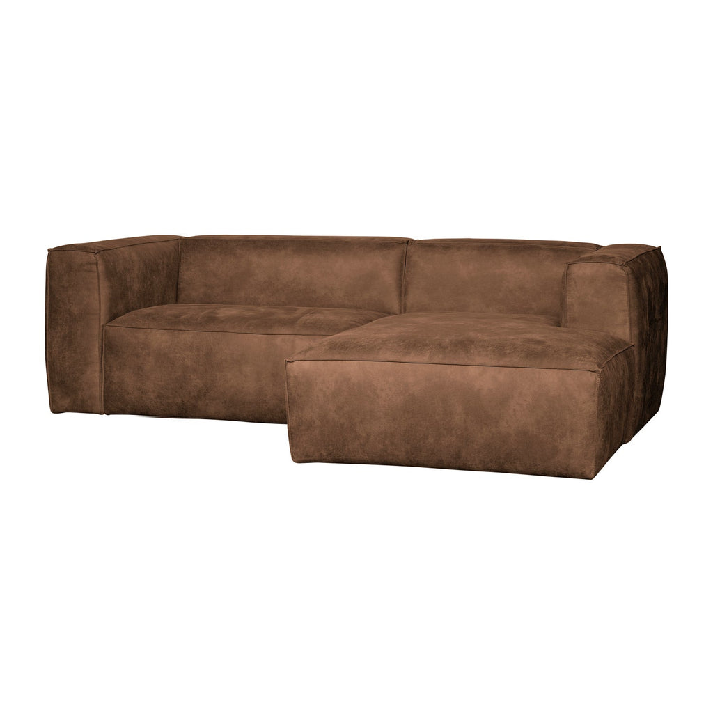 BEAN CHAISE LONGUE SOFA RIGHT ECO LEATHER COGNAC