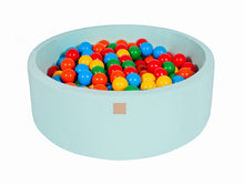 Load image into Gallery viewer, Baby Foam Round Ball Pit 90x30cm with 200 Balls 7cm Certified, Cotton, Mint: Yellow/Red/Dark Green/Orange/Blue