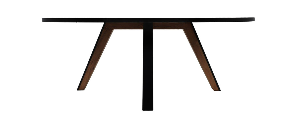 Oval Dining Table Milano-180x100x76-Natural/Black-Acacia/Metal