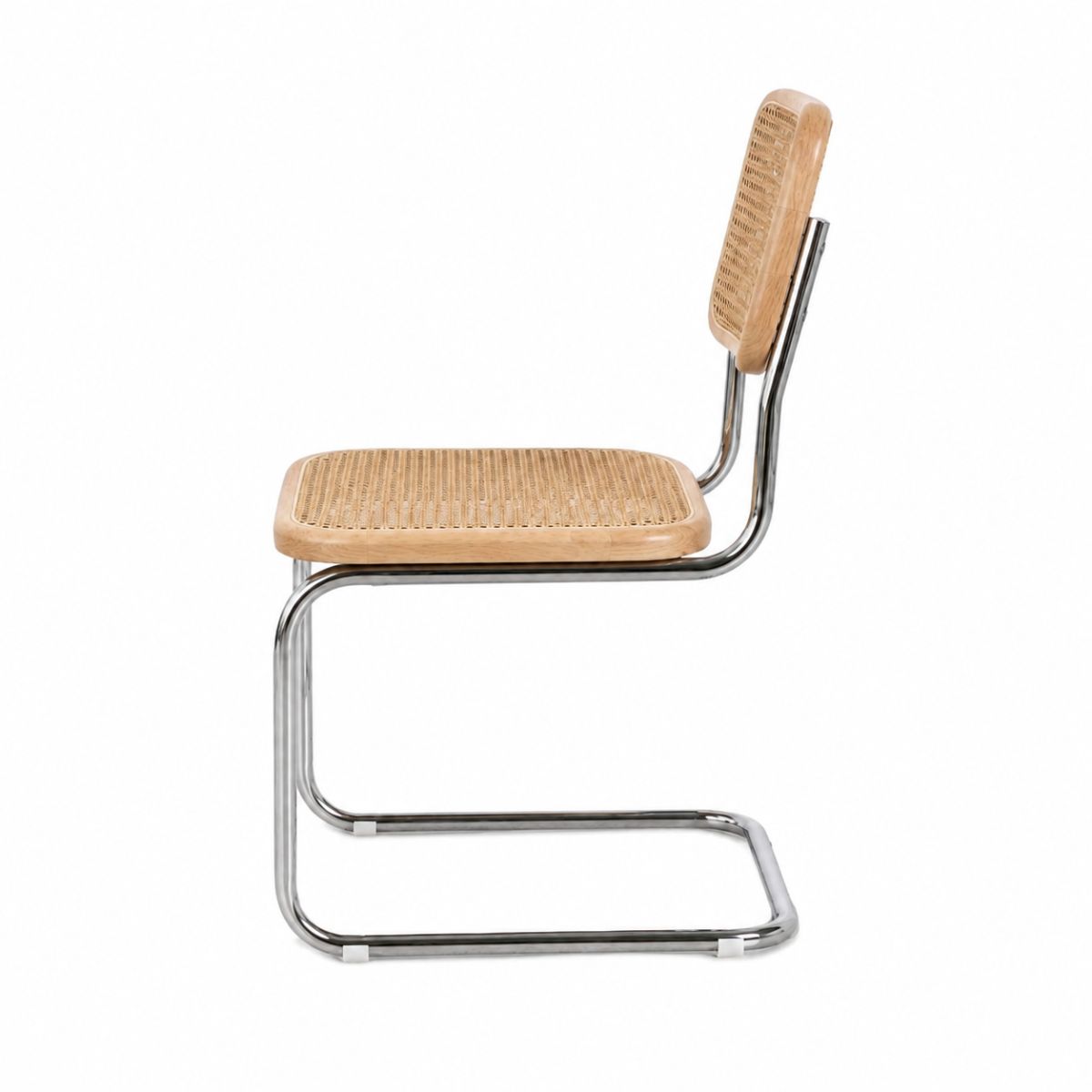 Swing Dining Chair - Natural Rattan - Oak/Chrome