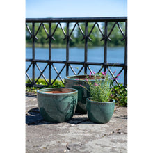 Charger l&#39;image dans la galerie, Glazed green plant pots