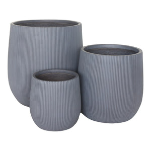 Fiber clay plant pots grey