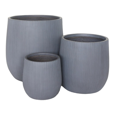 Fiber clay plant pots grey