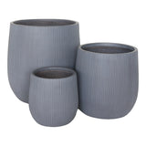 Fiber clay plant pots grey