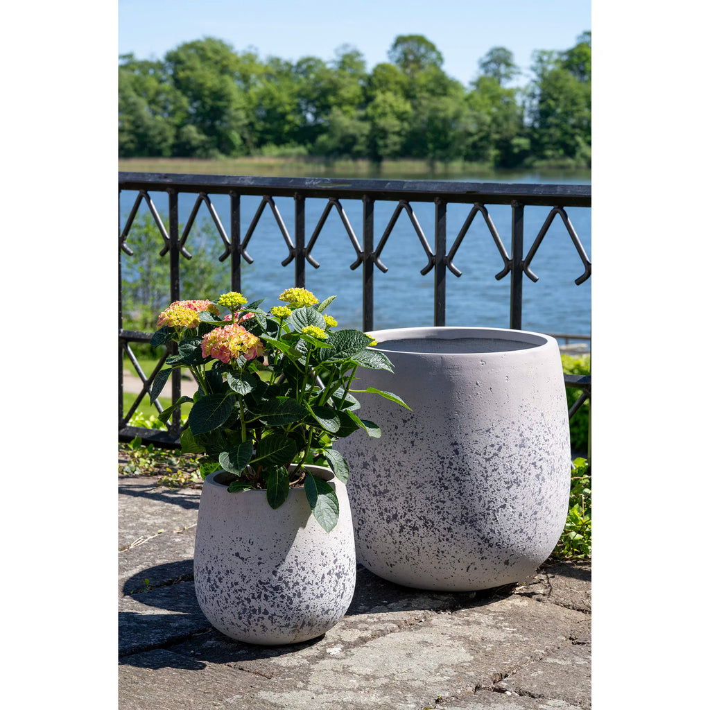Fiber clay plant pots grey