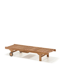 Carica l'immagine nel visualizzatore di Gallery, ARTICULATED TEAK GARDEN SUN BED WITH WHEELS
