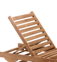 Carica l'immagine nel visualizzatore di Gallery, ARTICULATED TEAK GARDEN SUN BED WITH WHEELS