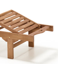 Carica l'immagine nel visualizzatore di Gallery, ARTICULATED TEAK GARDEN SUN BED WITH WHEELS