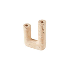 Charger l&#39;image dans la galerie, CANDLE HOLDER MINERVA - CREME TRAVERTINE