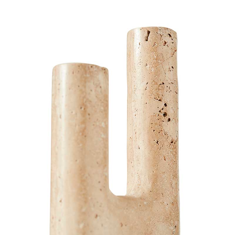 CANDLE HOLDER MINERVA - CREME TRAVERTINE