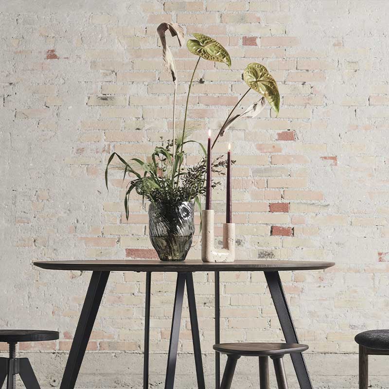 CANDLE HOLDER MINERVA - CREME TRAVERTINE