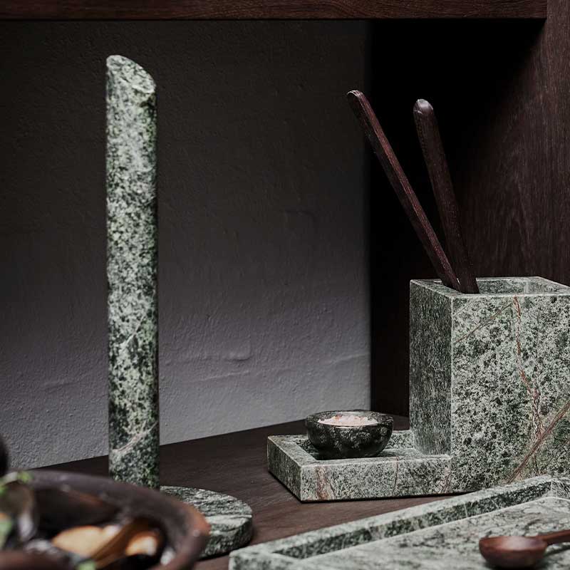 Paper towel holder Vita - Seagrass Marble - D15xH31 cm
