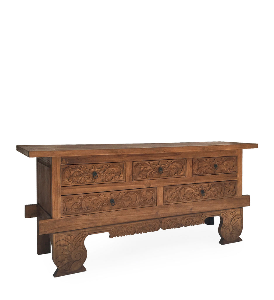 CARVED BUFFET 5 DRAWERS