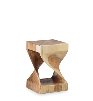 SQUARE CURVED LOG SIDE TABLE