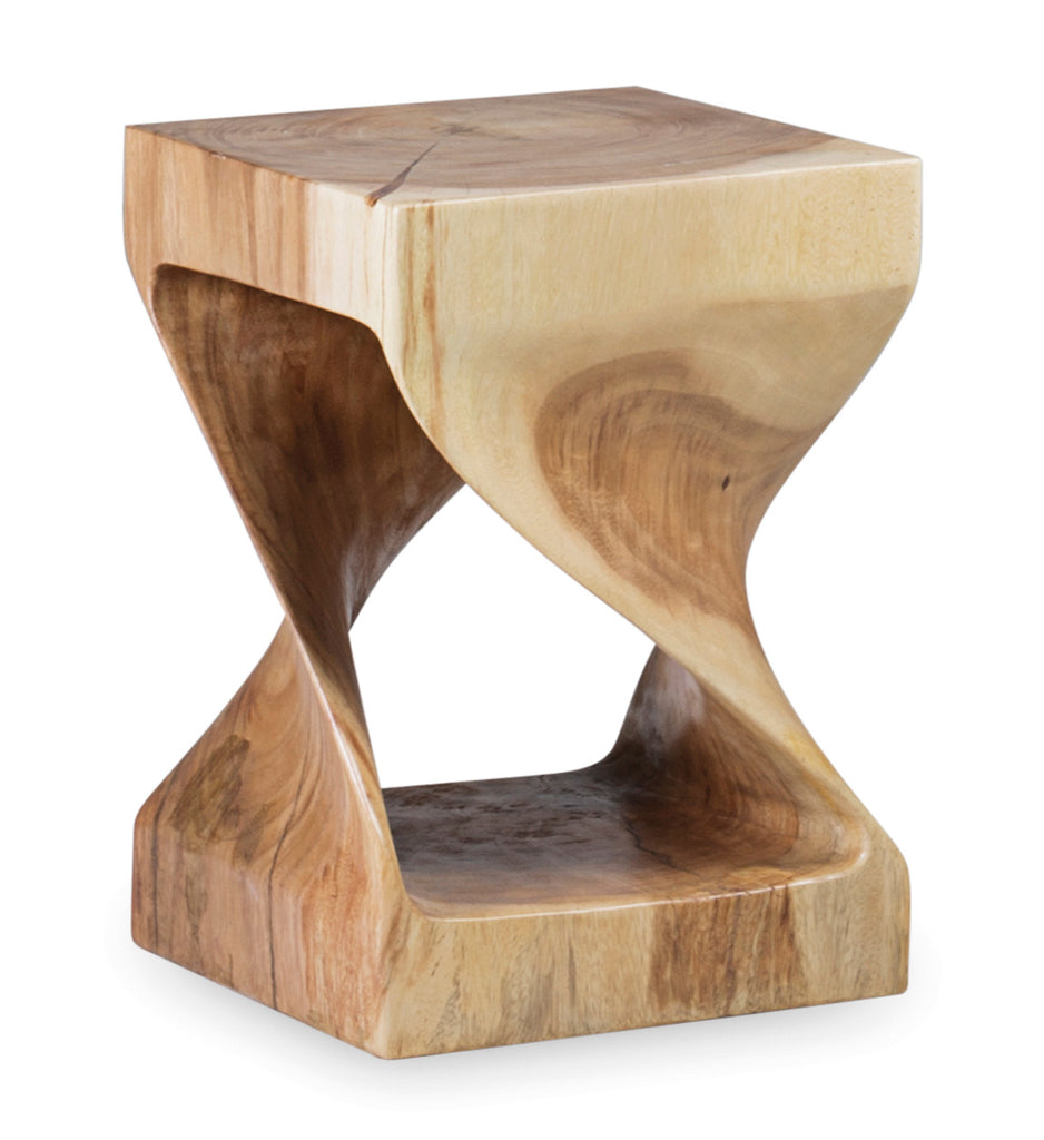 SQUARE CURVED LOG SIDE TABLE