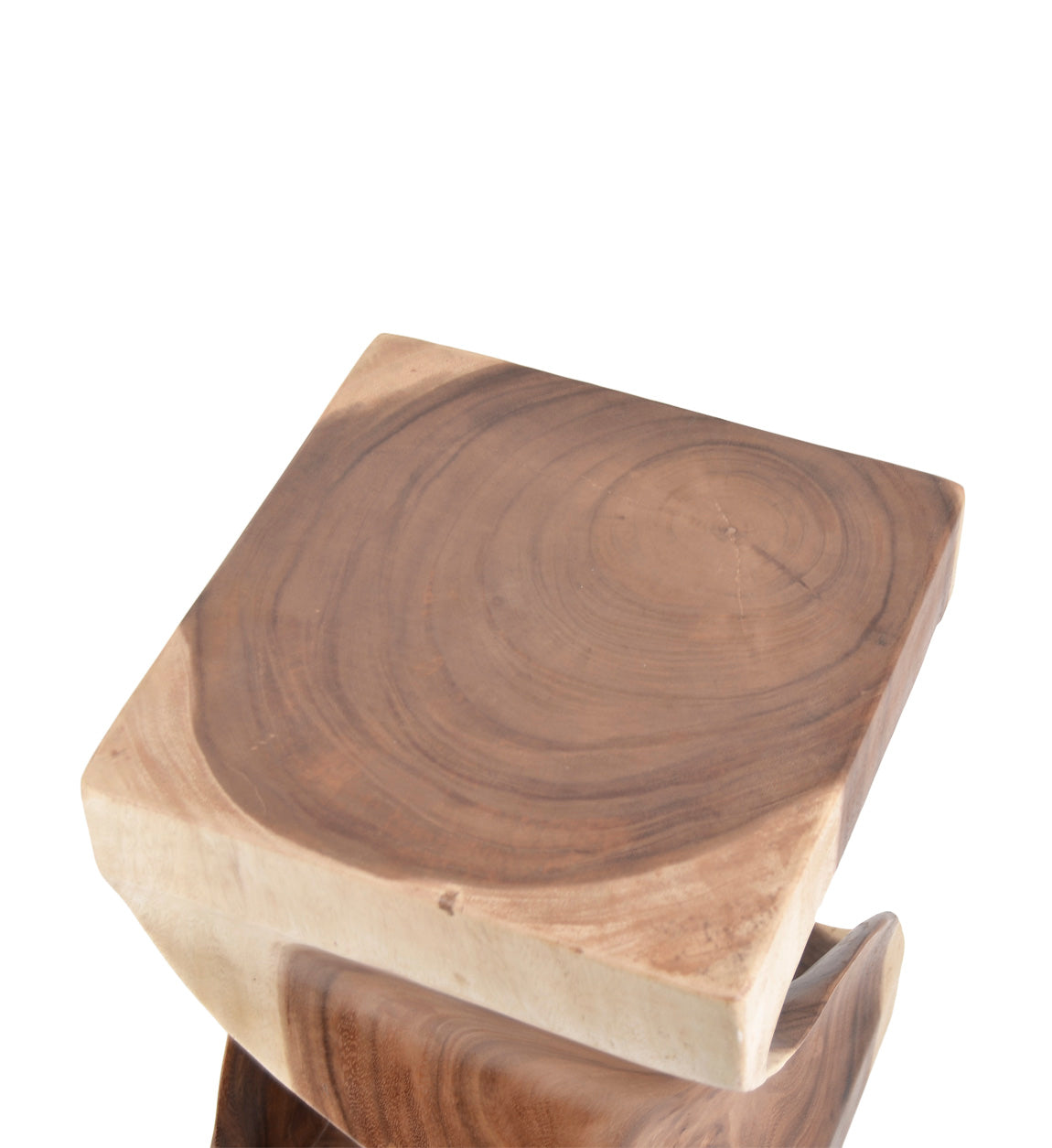 SQUARE CURVED LOG SIDE TABLE
