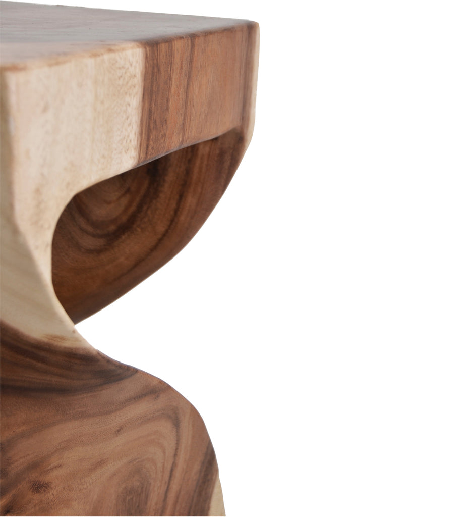 SQUARE CURVED LOG SIDE TABLE