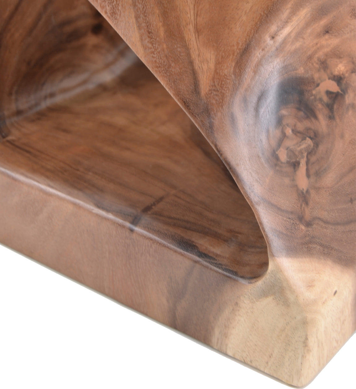 SQUARE CURVED LOG SIDE TABLE