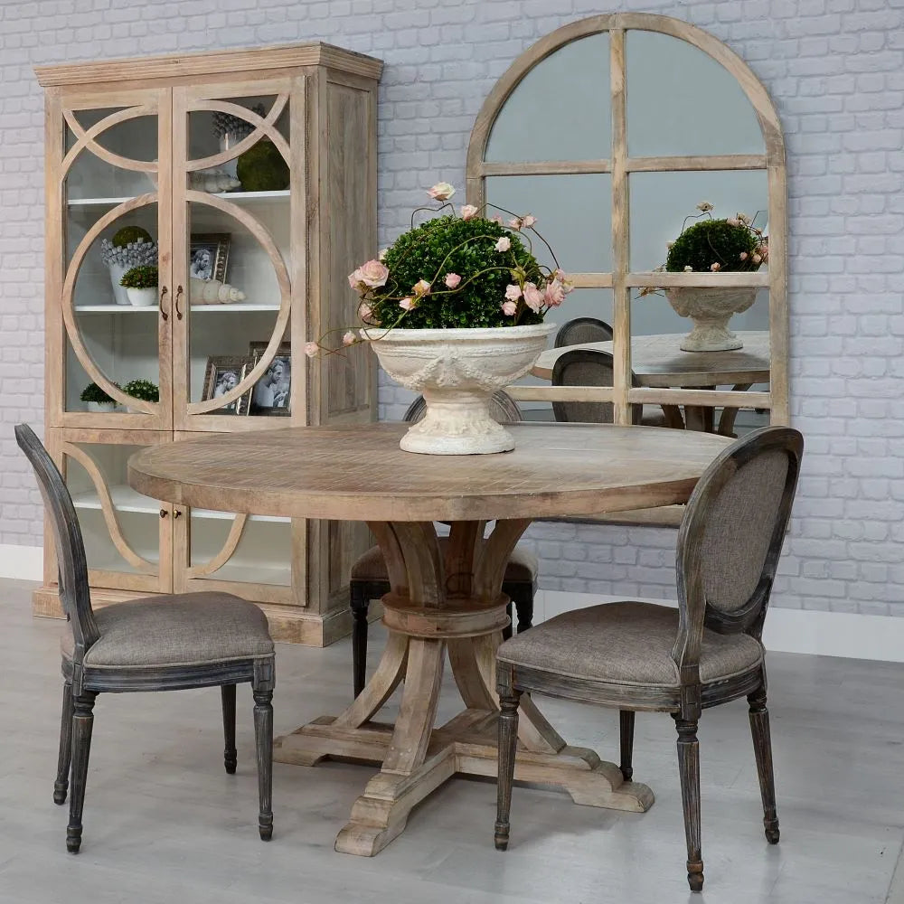 DINING TABLE ROUND ABOUT WHITE PICKLING 150 X 150 X 76 CM